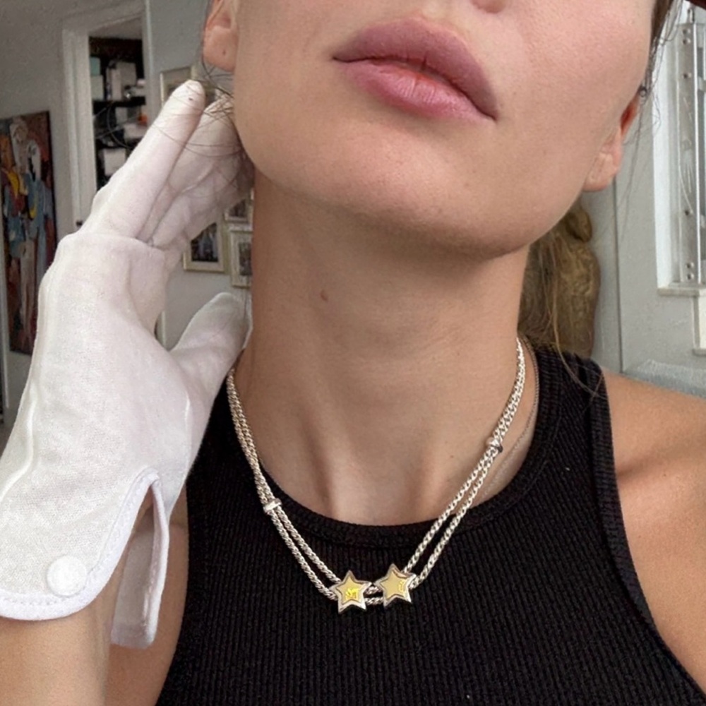 LOT 2278 Tiffany & Co. OLD collectible double rope necklace moving stars - Picture 9 of 9